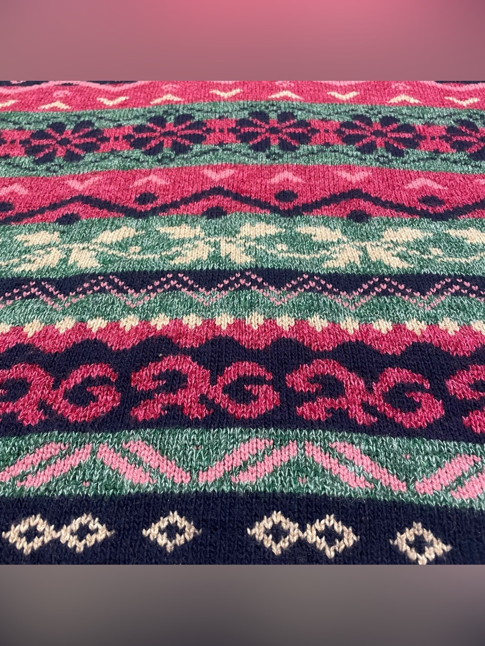 Private Eyes Vintage Knit Geometric Festive Design Pullover Sweater size M - Picture 2 of 14